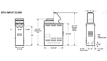 Raypak Versa 55K BTU Heater | Millivolt Standing Pilot | Propane |  B-R055B-MP 004684 B-M055B-MP 010431