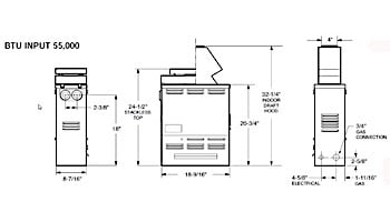 Raypak Versa 55k BTU Above Ground & Spa Heater | Electronic Ignition | Propane | B-R055B-EP 004687 B-M055B-EP 010437