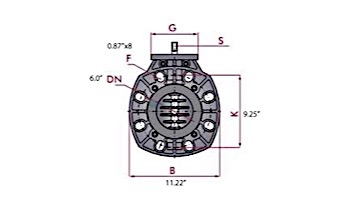 Fluidra USA 6" Butterfly Valve 150 PSI EPDM Seal, Zinc Shaft | 02586