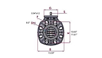 Fluidra USA 8" Butterfly Valve 150 PSI EPDM Seal, Zinc Shaft | 02587