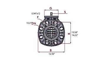 Fluidra USA 10" Butterfly Valve 150 PSI EPDM Seal, Zinc Shaft | 15846