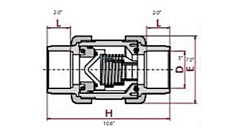 Fluidra USA Spring Check 3" Socket 150 PSI Valve | 22076