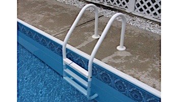 Saftron Economy 4-Step Ladder | .25" Thickness 1.90" OD | 24" W x 62" H | White | P-324-L4-W
