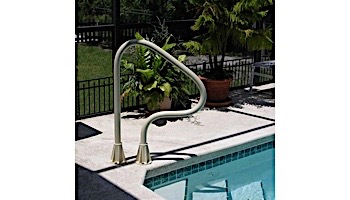 Saftron Return to Deck Mounted 3-Bend Handrail | .25" Thickness 1.90" OD | 48"W x 32"H | Gray | RTD-348-G