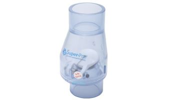 SuperPro 1.5"S Clear Swing PVC Check Valve | 0.5lb Spring | 0821-15C