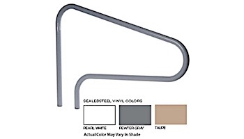 SR Smtih 48" Center Grab 3 Bend Sealed Steel Rail | Pewter Gray Color | 304 Grade | .049 Wall Residential | DMS-100A-VG