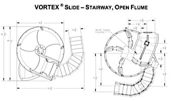 SR Smith Vortex Pool Slide | Spiral Staircase & Open Flume | Blue | 695-209-33