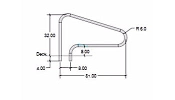 SR Smith 48" Center Grab 3 Bend Rail Stainless Steel | 304 Grade | .049 Wall Residential | DMS-100A