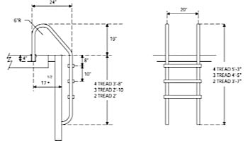 SR Smith Elite Economy 3-Step Ladder | Stainless Steel Treads Marine Grade | VLLS-103S-MG