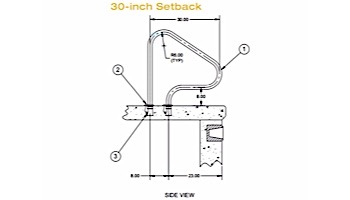 SR Smith 30" Figure 4 Handrail Stainless Steel | 304 Grade | 1.50" OD | .120" Wall Commercial | 12053