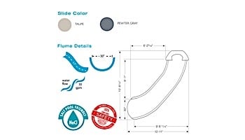 S.R.Smith BigRide Series Landscape Slide | Right Curve | Taupe | BR-2R-TP
