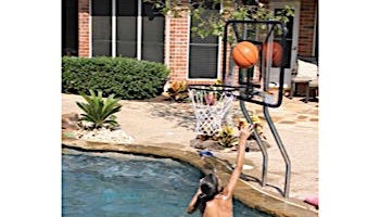 Commercial basketball game | 1.09 Stanless Steel Dual-Posts | With Anchors | BASKC