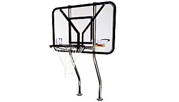 Commercial basketball game | 1.90 Stainless Steel Dual-Posts | No Anchors | BASKC-1
