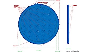 Solar Sun Rings Solar Blanket | Palm Tree Pattern | 5' Diameter with Water Anchors | SSRA-100
