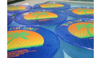 Solar Sun Rings Solar Blanket | Palm Tree Pattern | 5' Diameter with Water Anchors | SSRA-100