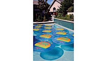 Solar Sun Rings Solar Blanket | Palm Tree Pattern | 5' Diameter with Water Anchors | SSRA-100