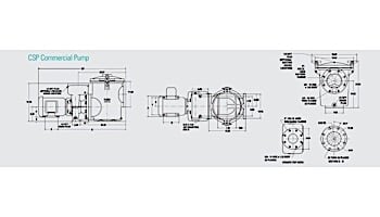 Sta-Rite CCSP Series 7.5HP Nema Single Phase Epoxy Coated Cast Iron Pool Pump Without Strainer | 230V | CCSPHK-142