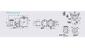 Sta-Rite CSP Series 20HP Nema 3-Phase Cast Iron Pool Pump Without Strainer | 200V | CSPH2N3-145