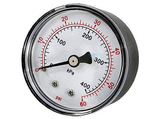 Pentair Sta-Rite 2" OEM Pressure Gauge 06-60 PSI Back Mount 1/4" NPT | 33600-0023T