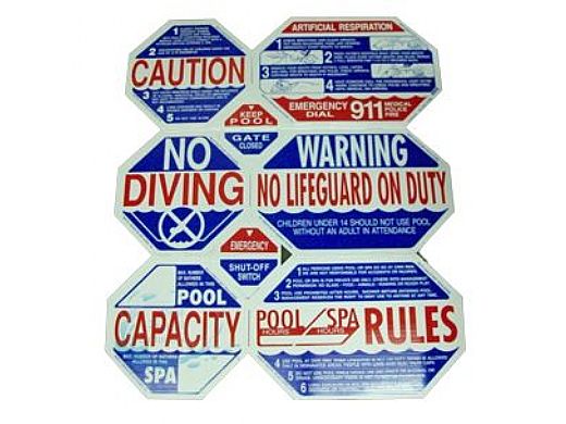 Traffic Graphix California Pool & Spa 8 in One Safety Sign | 40" x 48" | TGPS1001