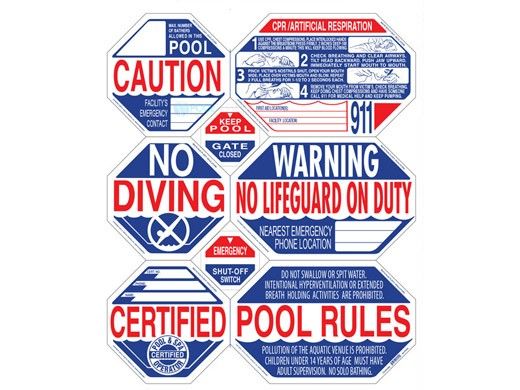 Traffic Graphix Nevada Pool 8 in One Safety Sign | 40" x 48" | TGPS1002