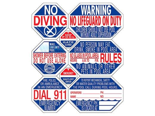 Traffic Graphics 40" x 48" 8-in-1 Texas Pool Safety Sign | TGPS1004