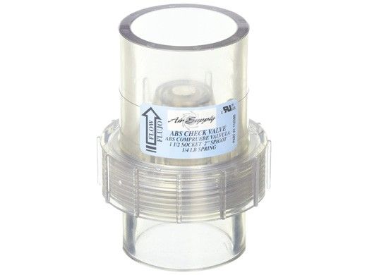Air Supply 2" Union Check Valve 1/4 lb. Spring 1.5" I.D. - 2.0 O.D. | Clear | 1112500 112500