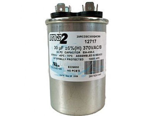 Universal Motor Capacitor 30 MFD 370V Round | 5VR0303 RD-30-370