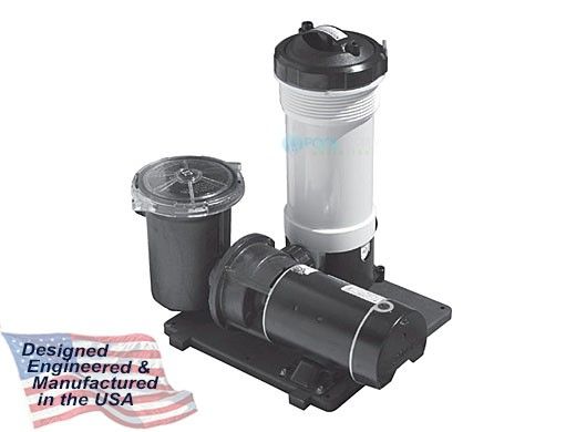 Waterway TWM Above Ground Pool Cartridge Filter System | 1HP Pump with Trap 25 Sq. Ft. Filter | 3' NEMA Cord | 520-4040