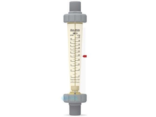 Blue White Polysulfone Inline Flowmeter | 5.0 GPM | F-45500L-12