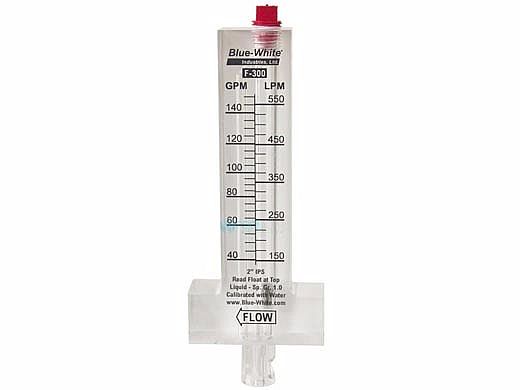 Blue White 1.25 inch Low Flow PVC Flow Meter 5-35 GPM | F-30125PR
