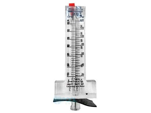 Blue White Pilot Tube Insertion Flowmeter | 1 Inch 5-40 GPM | F-30100T