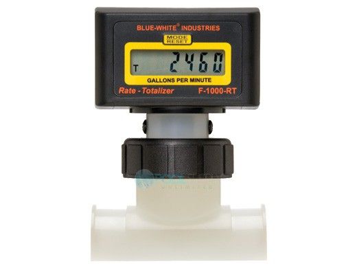 Blue White Industries 6" SCH 80 Digital Paddlewheel Flow Meter Totalizer Saddle Mount Fittings | RB-600S8-GPM1