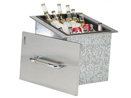 Bull Outdoor Products Ice Chest with Cover and Drain | Stainless Steel Drop-In | 00002
