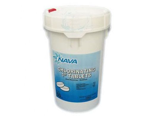 Nava Label 1 inch Chlorinating Tablets | 50lb Plastic Pail | 652055404