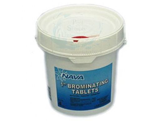 Nava Label 1 inch Brominating Tablets  | 4lb Plastic Pail | 652034144