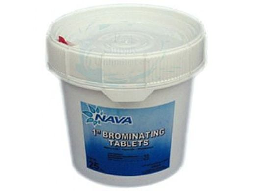 Nava Label 1 inch Brominating Tablets | 25lb Plastic Pail | 652034353