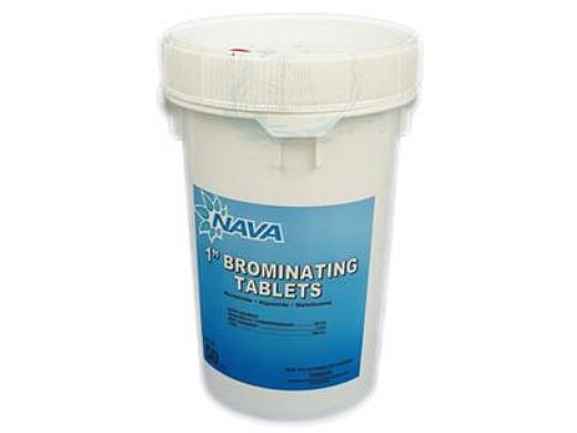 Nava Label 1" Brominating Tablets | 40lb Plastic Pail | 652034404