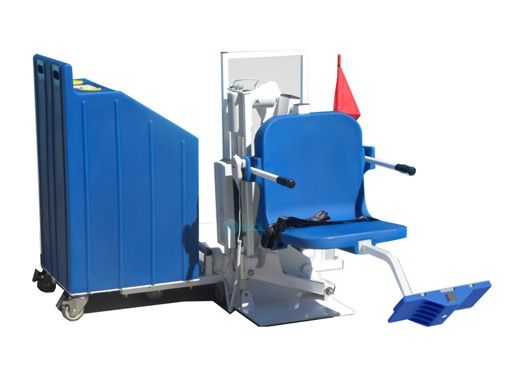 Aqua Creek Patriot Portable Pool Lift | Sand Ballast System | White with Blue Seat | F-12PPL-HD-AT1