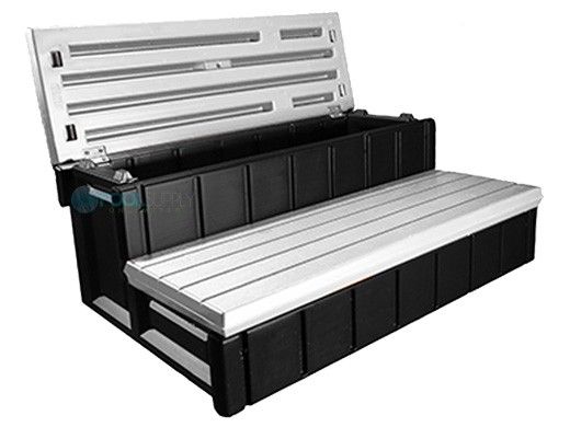 Confer Plastics 36" Storage Step Gray Black Sidewalls | LASS36-SC-G-BLK