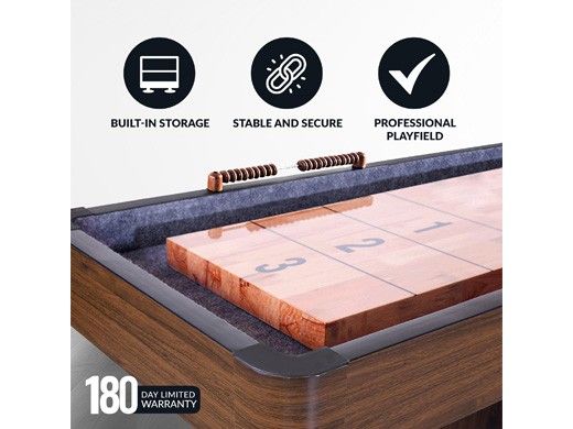 Hathaway Challenger 9-Foot Shuffleboard Table | Walnut Finish