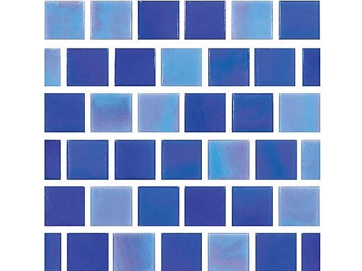 National Pool Tile Reflections 1x1 Series Glass Tile | Blue Lagoon | 201-030