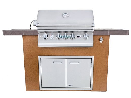 Lion Premium Grill Islands Prominent Q with Stucco Natural Gas | 90103NG