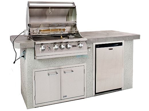Lion Premium Grill Islands Advanced Q with Rock and Brick Propane | 90108LP