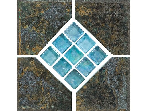 National Pool Tile Verona 6x6 Series | Boticas Green Deco | VR680 DECO