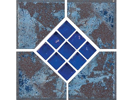 National Pool Tile Verona 6x6 Series | Tondela Blue Deco | VR681 DECO