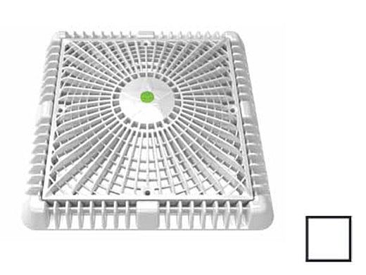 AquaStar 9" Square Star Anti-Entrapment Suction Outlet Cover with Vented Riser Ring and Mud Frame (VGB Series) White | P9101