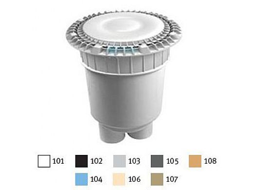 AquaStar 8" Round Suction Outlet Cover with Vented Riser Ring with 2 Port Double Deep Sump Bucket (VGB Series) Tan | 8AVWR108B