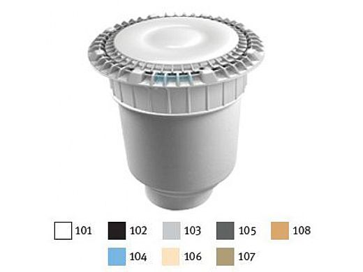 AquaStar 8" Round Suction Outlet Cover with Vented Riser Ring with Double Deep Sump Bucket with 4" Socket (VGB Series) Blue | 8AVWR104D