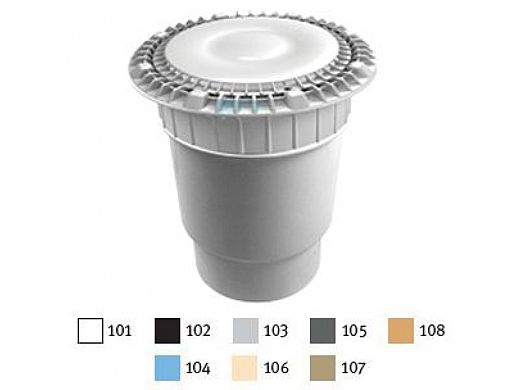 AquaStar 8" Round Suction Outlet Cover with Vented Riser Ring with 2 Port Double Deep Sump Bucket with 6" Spigot (VGB Series) Blue | 8AVWR104E